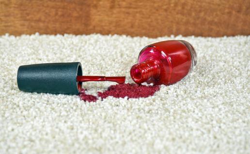 nail polish spilled on carpet