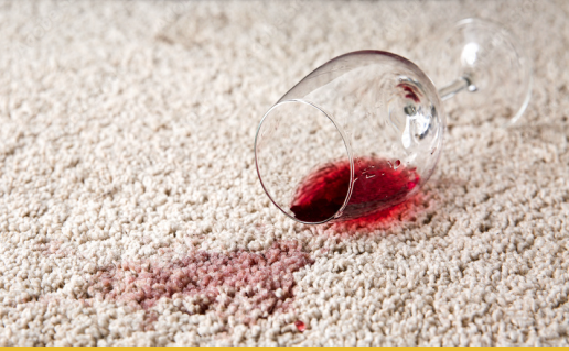 red wine spilled on carpet